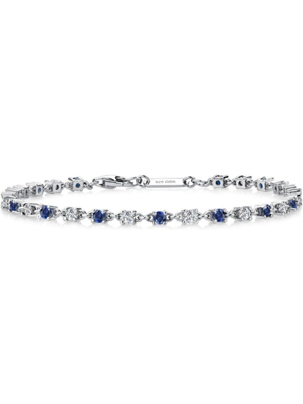 Stunning Created Sapphire & Moissanite Tennis Bracelet - Elegant Jewelry Gift